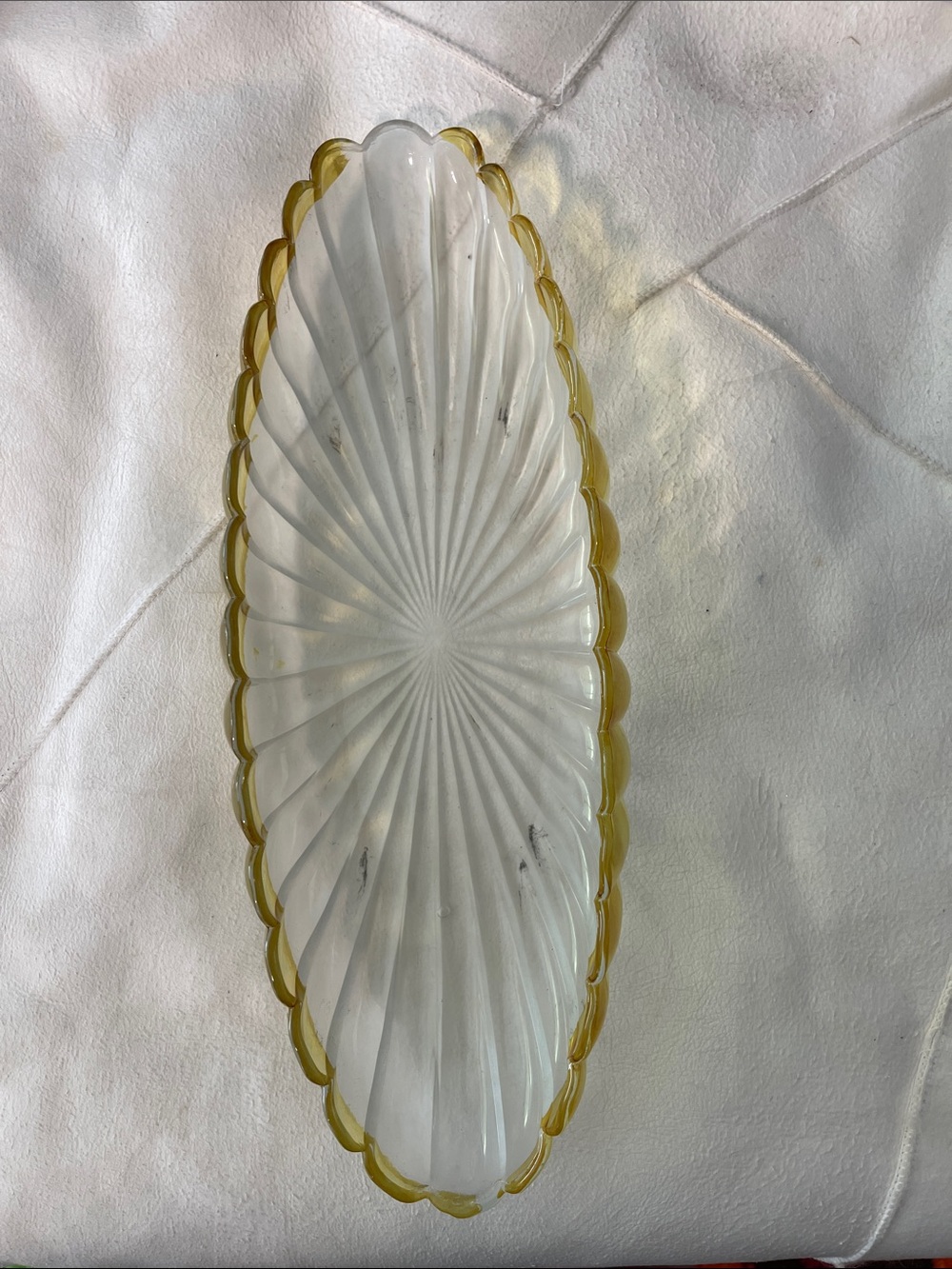 Late 19th Century Vintage Celery Dish Francis Swirl by Hobbs Bruckunier & Co
